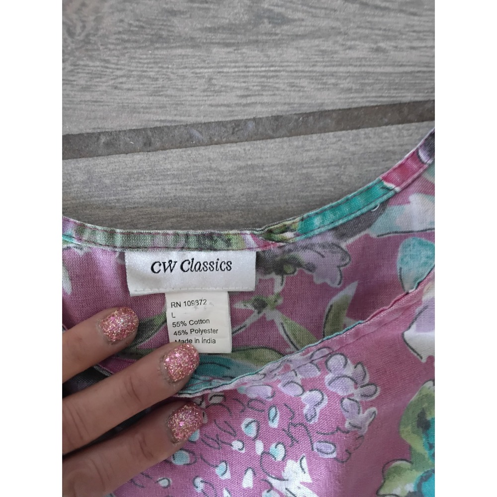 CW Classics Floral Muumuu House Dress Bundle 3 Pack Cotton Blend Pockets Large - Picture 3 of 10